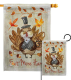 Eat More - Thanksgiving Fall Vertical Impressions Decorative Flags HG113056 Made In USA