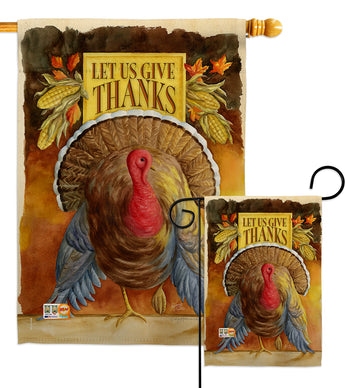 Let Us Give Thanks - Thanksgiving Fall Vertical Impressions Decorative Flags HG113066 Made In USA