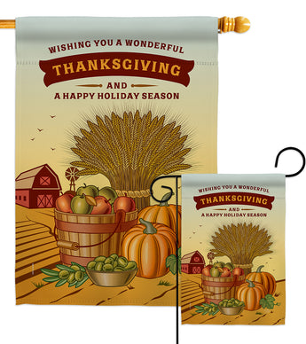 Thanksgiving Holiday - Thanksgiving Fall Vertical Impressions Decorative Flags HG113083 Made In USA