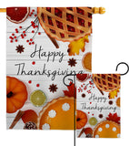 Thanksgiving Pies - Thanksgiving Fall Vertical Impressions Decorative Flags HG113086 Made In USA