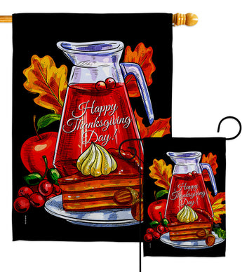 Thanksgiving Pie - Thanksgiving Fall Vertical Impressions Decorative Flags HG113105 Made In USA