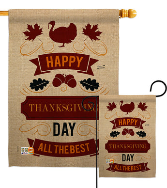 Thanksgiving Day The Best - Thanksgiving Fall Vertical Impressions Decorative Flags HG137114 Made In USA