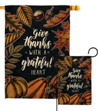 Grateful Heart - Thanksgiving Fall Vertical Impressions Decorative Flags HG137284 Made In USA