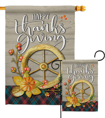 Thanksgiving Fall - Thanksgiving Fall Vertical Impressions Decorative Flags HG137287 Made In USA