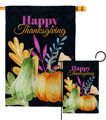 Thanksgiving Pumpkin - Thanksgiving Fall Vertical Impressions Decorative Flags HG137566 Made In USA