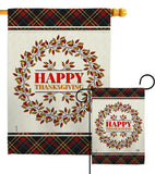 Thanksgiving Wreath - Thanksgiving Fall Vertical Impressions Decorative Flags HG192257 Made In USA