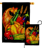 Grateful Cornucopia - Thanksgiving Fall Vertical Impressions Decorative Flags HG192655 Made In USA