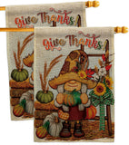 Give Thanks - Thanksgiving Fall Vertical Impressions Decorative Flags HG130417 Made In USA