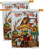 Give Thanks - Thanksgiving Fall Vertical Impressions Decorative Flags HG130417 Made In USA