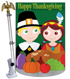 Thanksgiving - Thanksgiving Fall Vertical Applique Decorative Flags HG113033 Imported