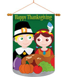 Thanksgiving - Thanksgiving Fall Vertical Applique Decorative Flags HG113033 Imported