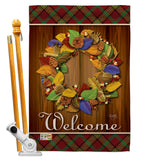 Fall Wreath - Thanksgiving Fall Vertical Impressions Decorative Flags HG113036 Imported