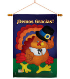 ¡Demos Gracias! - Thanksgiving Fall Vertical Impressions Decorative Flags HG113037S Made In USA