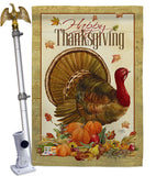 Thanksgiving Turkey - Thanksgiving Fall Vertical Impressions Decorative Flags HG113049 Made In USA