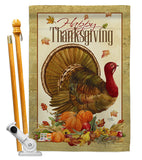 Thanksgiving Turkey - Thanksgiving Fall Vertical Impressions Decorative Flags HG113049 Made In USA