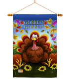 Gobble - Thanksgiving Fall Vertical Impressions Decorative Flags HG113051 Made In USA