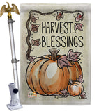 Harvest Blessings - Thanksgiving Fall Vertical Impressions Decorative Flags HG113053 Made In USA