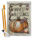 Harvest Blessings - Thanksgiving Fall Vertical Impressions Decorative Flags HG113053 Made In USA