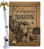 Happy Cornucopia - Thanksgiving Fall Vertical Impressions Decorative Flags HG113054 Made In USA