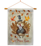 Eat More - Thanksgiving Fall Vertical Impressions Decorative Flags HG113056 Made In USA