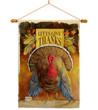 Let Us Give Thanks - Thanksgiving Fall Vertical Impressions Decorative Flags HG113066 Made In USA