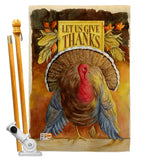 Let Us Give Thanks - Thanksgiving Fall Vertical Impressions Decorative Flags HG113066 Made In USA