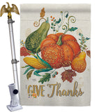 Suzani Give Thanks - Thanksgiving Fall Vertical Impressions Decorative Flags HG113072 Made In USA