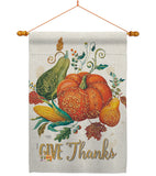 Suzani Give Thanks - Thanksgiving Fall Vertical Impressions Decorative Flags HG113072 Made In USA