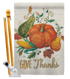 Suzani Give Thanks - Thanksgiving Fall Vertical Impressions Decorative Flags HG113072 Made In USA