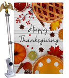 Thanksgiving Pies - Thanksgiving Fall Vertical Impressions Decorative Flags HG113086 Made In USA