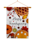 Thanksgiving Pies - Thanksgiving Fall Vertical Impressions Decorative Flags HG113086 Made In USA