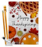 Thanksgiving Pies - Thanksgiving Fall Vertical Impressions Decorative Flags HG113086 Made In USA