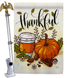 Thankful - Thanksgiving Fall Vertical Impressions Decorative Flags HG113107 Made In USA