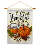 Thankful - Thanksgiving Fall Vertical Impressions Decorative Flags HG113107 Made In USA