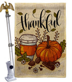 Thankful - Thanksgiving Fall Vertical Impressions Decorative Flags HG113107 Made In USA