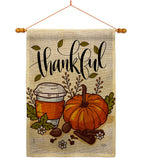 Thankful - Thanksgiving Fall Vertical Impressions Decorative Flags HG113107 Made In USA