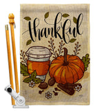 Thankful - Thanksgiving Fall Vertical Impressions Decorative Flags HG113107 Made In USA