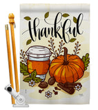 Thankful - Thanksgiving Fall Vertical Impressions Decorative Flags HG113107 Made In USA