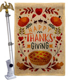 Thankful Giving - Thanksgiving Fall Vertical Impressions Decorative Flags HG113110 Made In USA