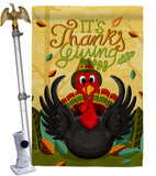 It's Thanks Turkey - Thanksgiving Fall Vertical Impressions Decorative Flags HG120014 Made In USA