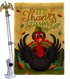 It's Thanks Turkey - Thanksgiving Fall Vertical Impressions Decorative Flags HG120014 Made In USA