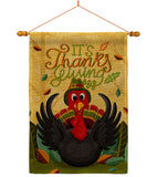 It's Thanks Turkey - Thanksgiving Fall Vertical Impressions Decorative Flags HG120014 Made In USA