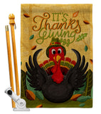 It's Thanks Turkey - Thanksgiving Fall Vertical Impressions Decorative Flags HG120014 Made In USA