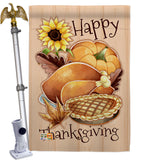 Happy Thanksgiving Feast - Thanksgiving Fall Vertical Impressions Decorative Flags HG137076 Made In USA