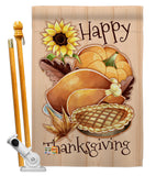 Happy Thanksgiving Feast - Thanksgiving Fall Vertical Impressions Decorative Flags HG137076 Made In USA