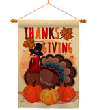 Thanksgiving Turkey - Thanksgiving Fall Vertical Impressions Decorative Flags HG137239 Made In USA