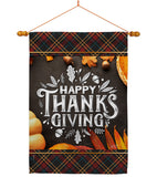 Happy Thanks Giving - Thanksgiving Fall Vertical Impressions Decorative Flags HG137264 Made In USA