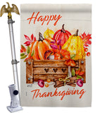 Thanksgiving Pumpkin - Thanksgiving Fall Vertical Impressions Decorative Flags HG137303 Made In USA