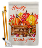 Thanksgiving Pumpkin - Thanksgiving Fall Vertical Impressions Decorative Flags HG137303 Made In USA