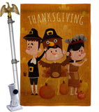 Pilgrims Thanksgiving - Thanksgiving Fall Vertical Impressions Decorative Flags HG137604 Made In USA